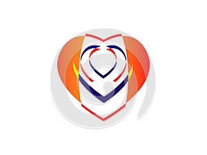 Abstract Heart symbol logo icon design template. May be used in medical, dating, Valentines Day and wedding design.