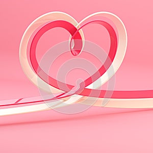 Abstract heart symbol made of ribbon