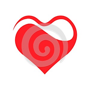 Abstract heart symbol on white backdrop