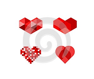 Abstract heart symbols