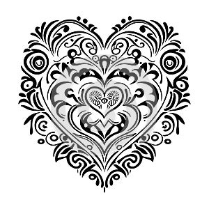 Abstract heart tattoo vector