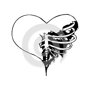 Abstract heart tribal tattoo design