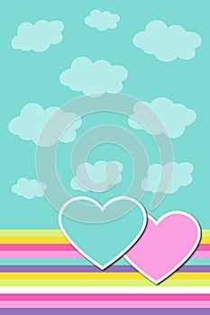 Abstract hearts background. Template design