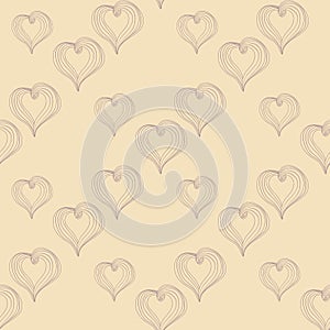 Abstract Hearts on a beige background