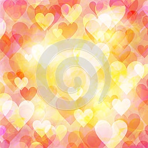 Abstract hearts bokeh background