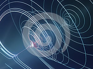 Abstract helics shape effect background. 3d rendering