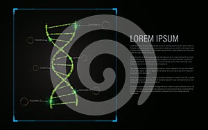 Abstract helix dna structure graphic science technology innovation design concept background