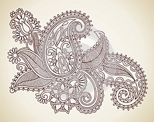 Abstract Henna Mendie Flowers