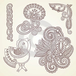 Abstract henna mendie flowers