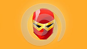 An Abstract Hero Mask with an Energetic Background Glows with Courage