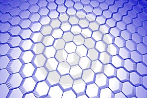 Abstract hexagon background (3D xray blue