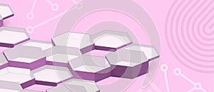 Abstract hexagon background. Business concept for technology science and Innovation Development concept on purple background