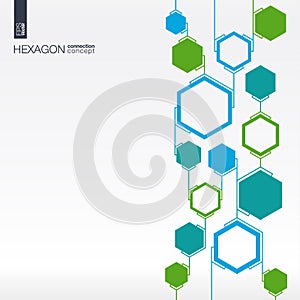 Abstract hexagon background with integrated polygons