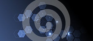 Abstract hexagon background. Technology poligonal design. Digital futuristic minimalism