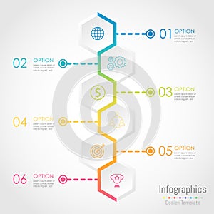 Abstract hexagon business Infographics elements