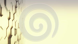 Abstract Hexagon Geometric desktop Surface Smooth Move light bright clean minimal hexagonal grid model, random waving