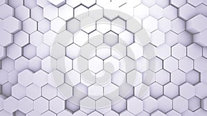 Abstract Hexagon Geometric texture. White Surface illustration. Light hexagonal grid pattern background, randomly wave