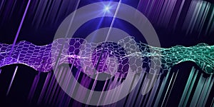Abstract hexagon grid technology background. Artificial intelligence.  Algorithms deep learning.  Big data. Virtual reality. Data