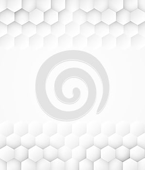 Abstract. Hexagon, honeycomb white Background. light and shadow.