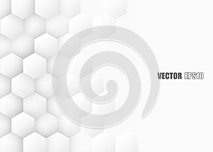 Abstract. Hexagon, honeycomb white Background. Vector