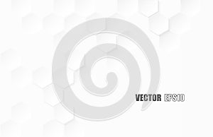 Abstract. Hexagon paper geometric. white Background ,light and shadow .Vector