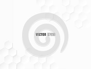 Abstract. Hexagon paper geometric. white Background ,light and shadow .Vector