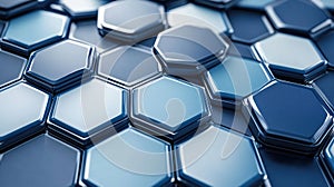 Abstract Hexagon Pattern: Blue Geometric 3D Render