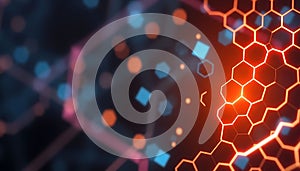 Abstract hexagon pattern, technology design texture, Stock Photo, Generative AI