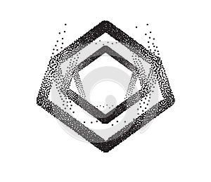 Abstract Hexagon Shape with Dotted Texture Vector