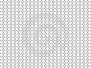 Abstract Hexagon shape geometric vector background. Black and white color background