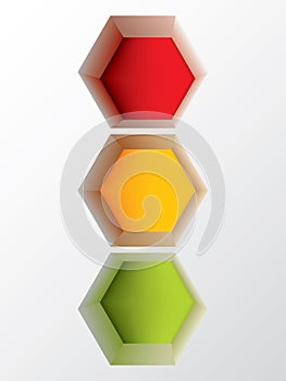 Abstract hexagon shaped traffic light design