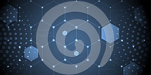 Abstract structure circuit computer hexagon technology business background