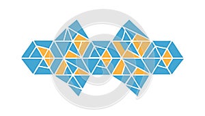 Abstract Hexagon Triangle Mosaic, Dynamic Geometric Pattern, vector design Generative AI