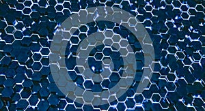 Abstract Hexagonal Blockchain Network Background Abstract High Tech Background for presentation design. high tech glowing hexagons