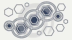 Abstract Hexagonal Cell Pattern Geometric Vector, vector design Generative AI