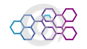 Abstract Hexagonal Chain Tech Network Design, vector design Generative AI