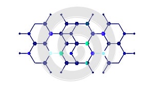 Abstract Hexagonal Chemical Structure Network, vector design Generative AI