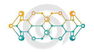 Abstract Hexagonal Chemical Structure Pattern, vector design Generative AI