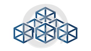 Abstract Hexagonal Cube Pattern, vector design Generative AI