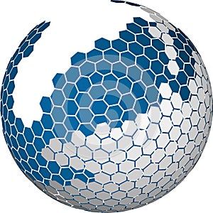 Abstract hexagonal 3d sphere vector background photo