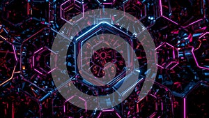 Abstract Hexagonal Digital Pattern Background