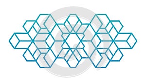 Abstract Hexagonal Geometric Grid Pattern, vector design Generative AI