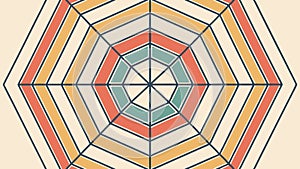 Abstract Hexagonal Geometric Radial Pattern, vector design Generative AI