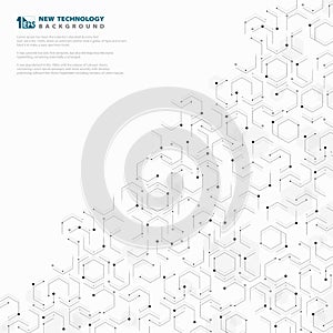 Abstract hexagonal geometric technology pattern design white and gray template. illustration vector eps10