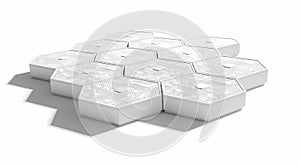 Abstract Hexagonal Grid with Circuit Board Pattern