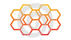 Abstract Hexagonal Grid: Clean Geometric Outline Design, vector design Generative AI