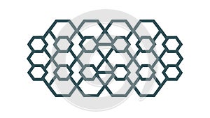 Abstract Hexagonal Grid Geometric Pattern, vector design Generative AI