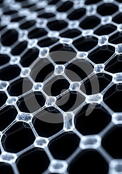 Abstract Hexagonal Grid with Glowing Nodes