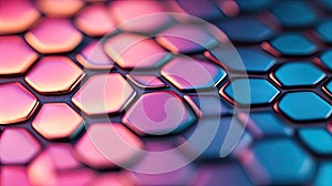 Abstract Hexagonal Grid with Gradient Lighting and Soft Focus
