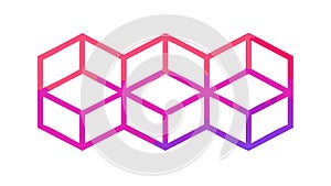 Abstract Hexagonal Grid, Isometric Cube Pattern, vector design Generative AI
